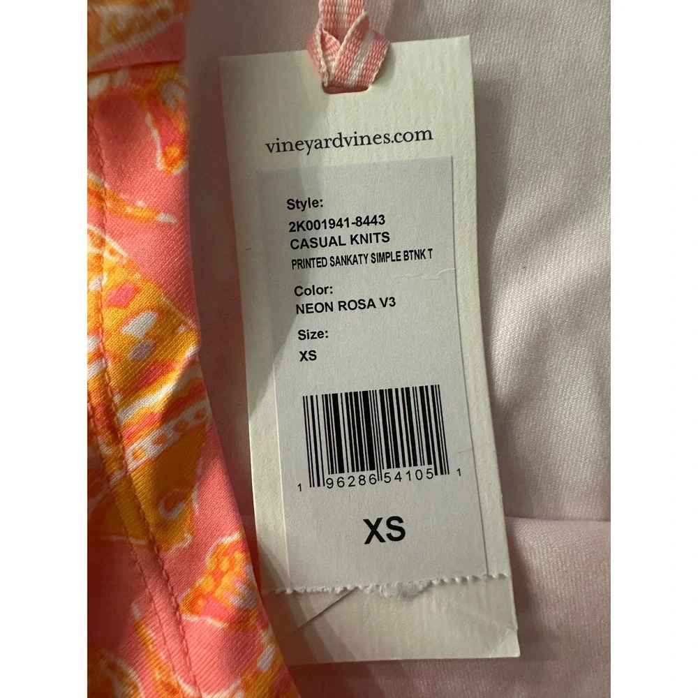 Vineyard Vines womens fish print long‎ sleeve shirt top XS